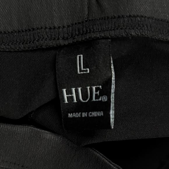 HUE CLASSIC CAREER MOTO PULL ON COATED LEGGINGS BLACK LARGE - Picture 5 of 7